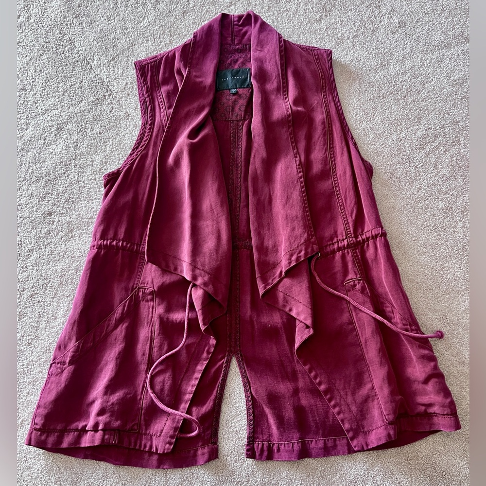 Sanctuary Burgundy Utilitarian Style Sleeveless Vest